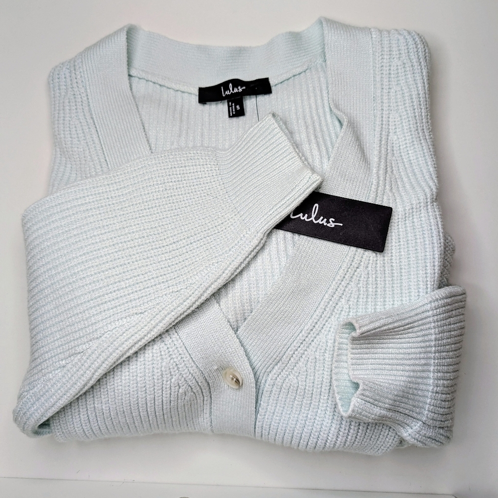 Lulus Cozy Ribbed Button-Up Cardigan Sweater – NWT - Picture 2 of 9